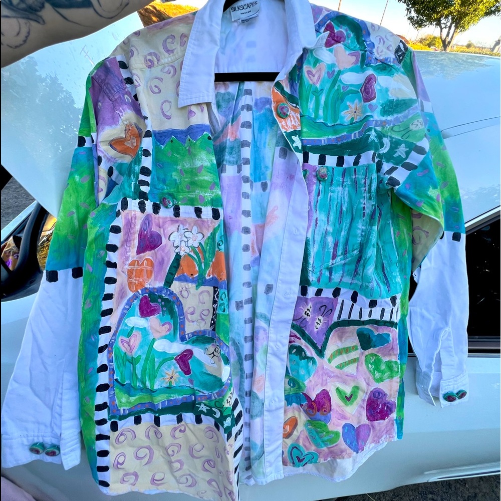 Silkscapes Hand-painted Button-up
